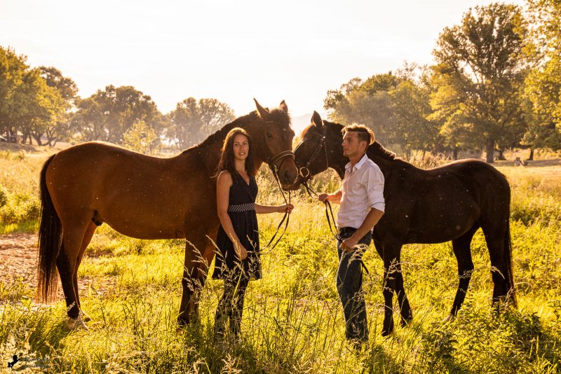 Couple à cheval